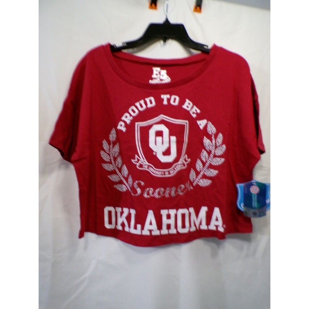 E5 College Classics Women's Cropped T-Shirt OU Oklahoma Sooners Red M